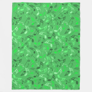 Musiknoten Green Fleecedecke
