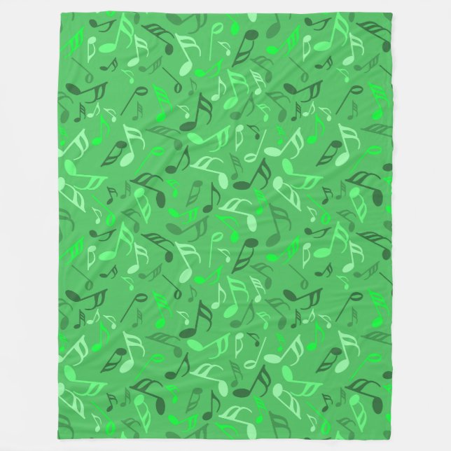 Musiknoten Green Fleecedecke (Vorderseite)