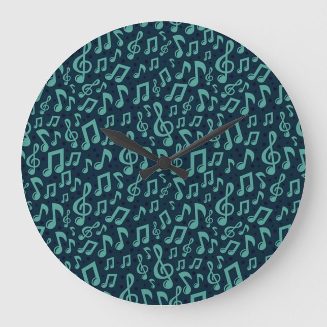 Musiknoten Große Wanduhr (Vorderseite)
