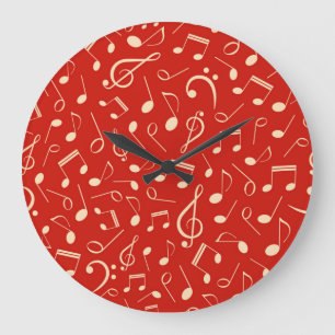 Musiknoten Große Wanduhr