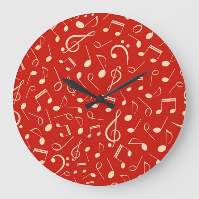 Musiknoten Große Wanduhr (Vorderseite)