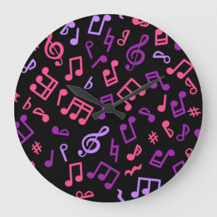 Musiknoten Große Wanduhr