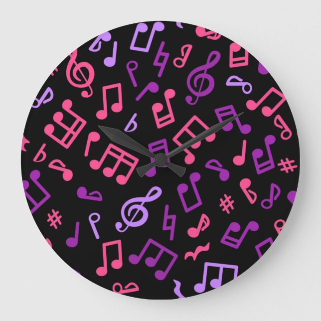 Musiknoten Große Wanduhr (Vorderseite)