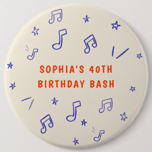 Musiknoten HandGezeichnet Illustrationen 40. Gebur Button