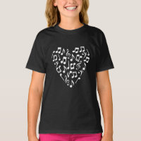 Musiknoten Herzklopfen Shirt (Schwarz und Weiß)