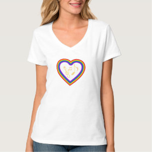 Musiknoten im Regenbogen, T - Shirt