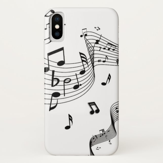 Musiknoten in Weiß Case-Mate iPhone Hülle (Rückseite)