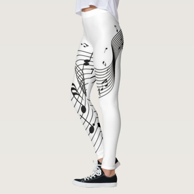 Musiknoten in Weiß Leggings (Links)