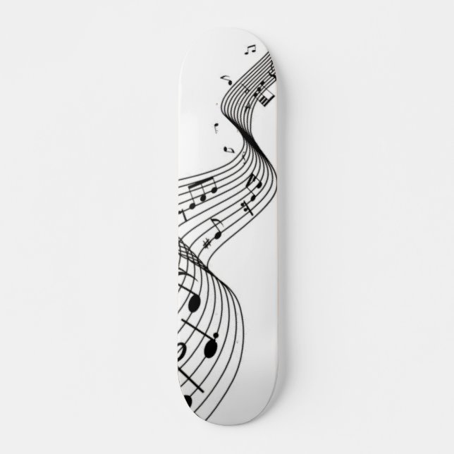 Musiknoten in Weiß mit Name Golf Head Cover Skateboard (Vorne)