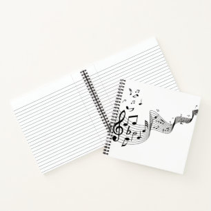 Musiknoten in Weiß Notizbuch
