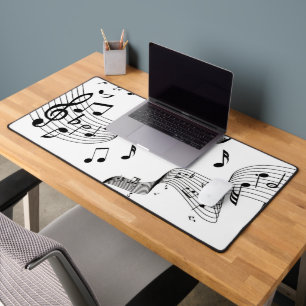 Musiknoten in Weiß Schreibtischunterlage