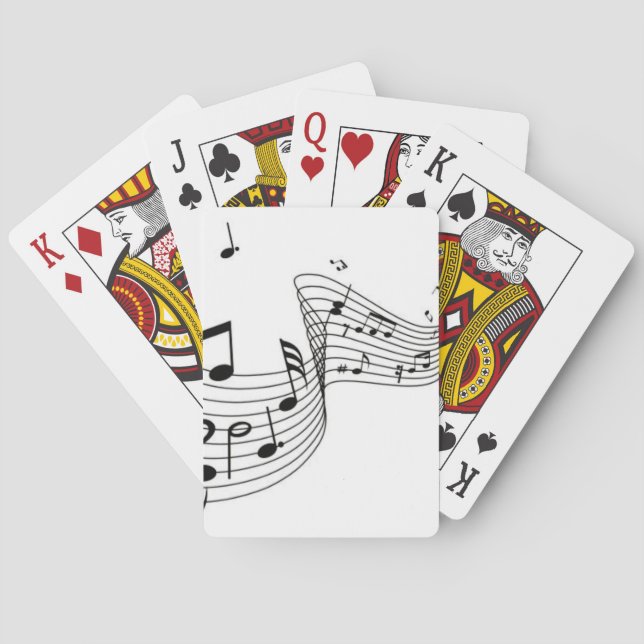 Musiknoten in Weiß Spielkarten (Rückseite)