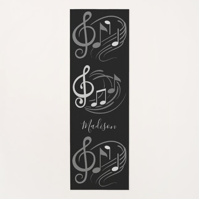 Musiknoten individuelle Name Yogamat Yogamatte (Vorderseite)