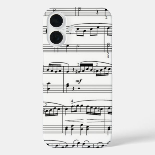 Musiknoten iPhone 16 Hülle (Rückseite)