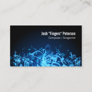 Musiknoten Jumble Blue Business Card Visitenkarte
