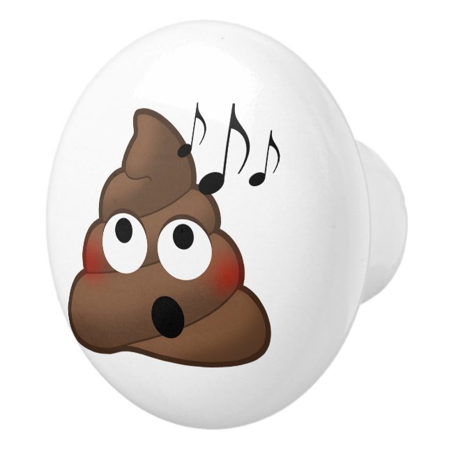 Musiknoten kackt Emoji Keramikknauf (Rechts)