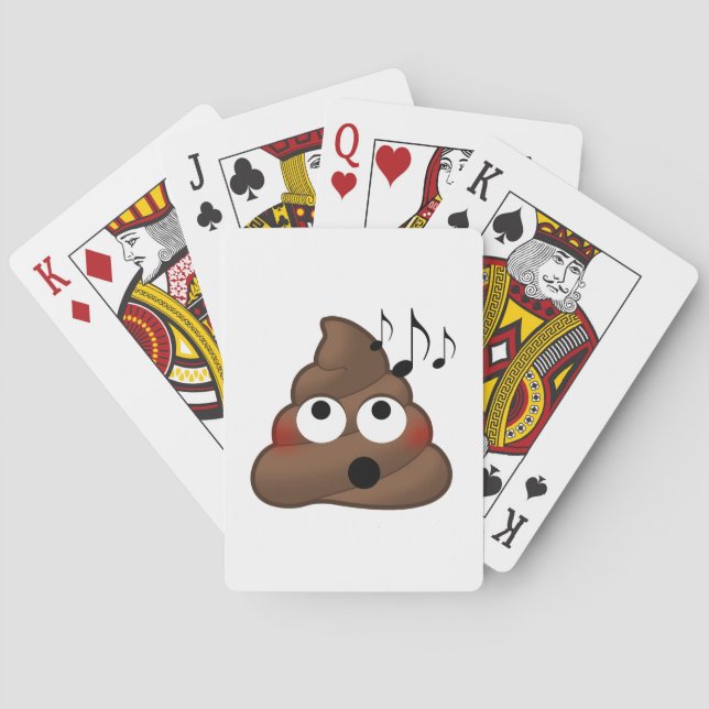 Musiknoten kackt Emoji Spielkarten (Rückseite)