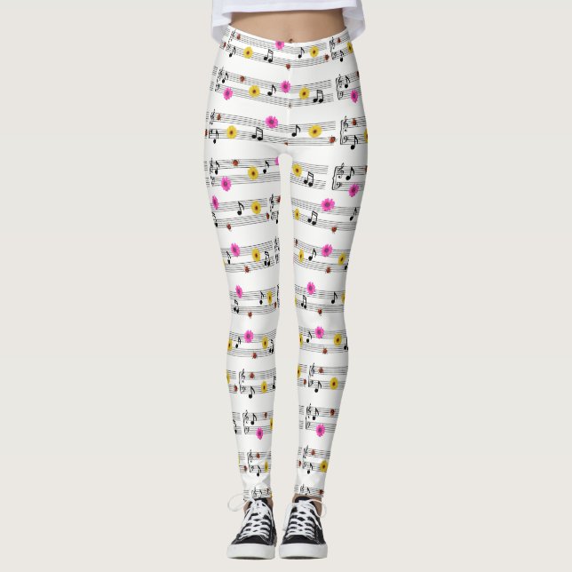 Musiknoten Leggings (Vorderseite)