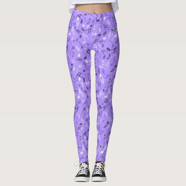 Musiknoten Lila Leggings (Vorderseite)