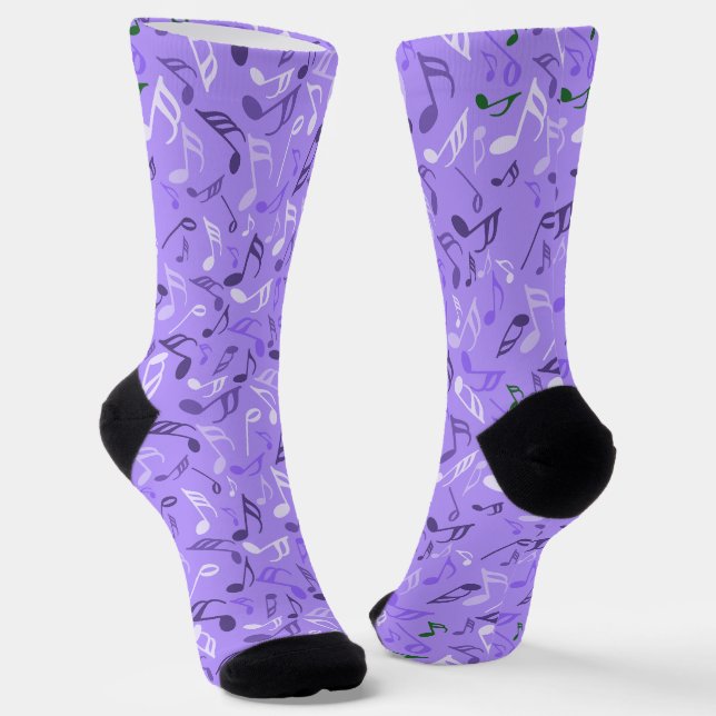 Musiknoten Lila Socken (Gewinkelt)