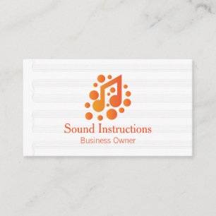 Musiknoten-Logo Orange Visitenkarte