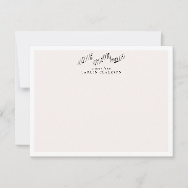 Musiknoten Minimalistische Personalisierte Note Ca Mitteilungskarte (Vorderseite)