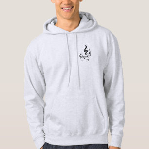 Musiknoten mit drei Stufen auf dem Personal Hoodie