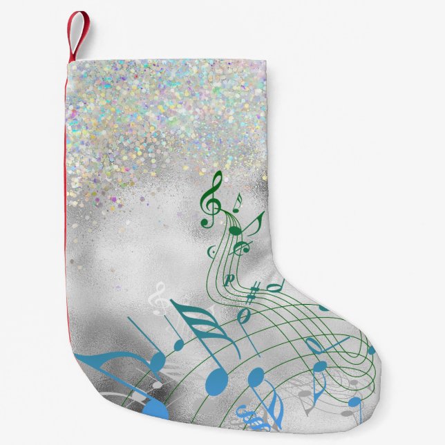 Musiknoten mit Imitaten Sparkle Kleiner Weihnachtsstrumpf (Vorderseite)