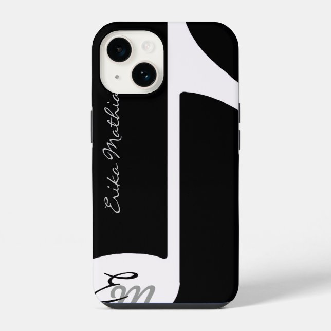 Musiknoten-Monogramm iPhone Hülle (Rückseite)