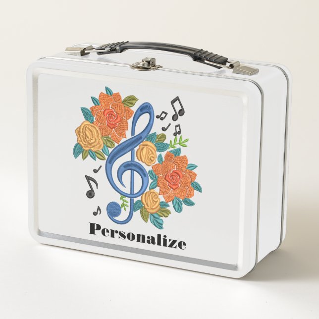 Musiknoten Musical Clef Personalisiert Metall Brotdose (Vorderseite)