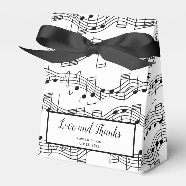 Musiknoten Musikalische Liebe und Dank Gastgeschen Geschenkschachtel (Vorderseite)