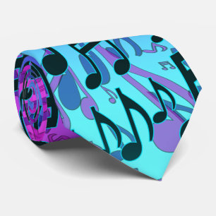 Musiknoten-musikalisches Muster-Aqua-blaues Grün Krawatte