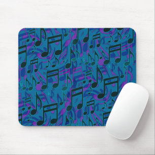 Musiknoten Musikalisches Muster Blaues Lila Mouse  Mousepad