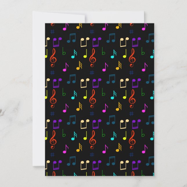 Musiknoten Musiker gibt Musikalisch Note Kunstlieb Dankeskarte (Vorderseite)
