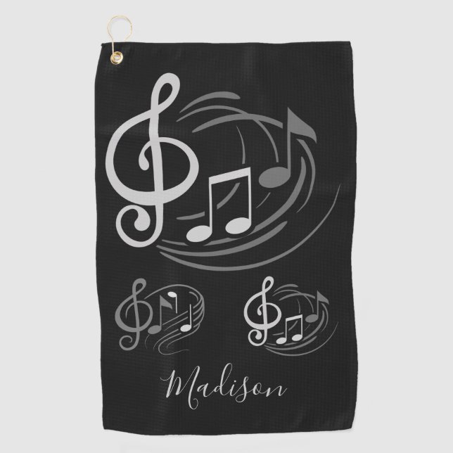 Musiknoten-Name-Golftuch Golfhandtuch (Vorderseite)
