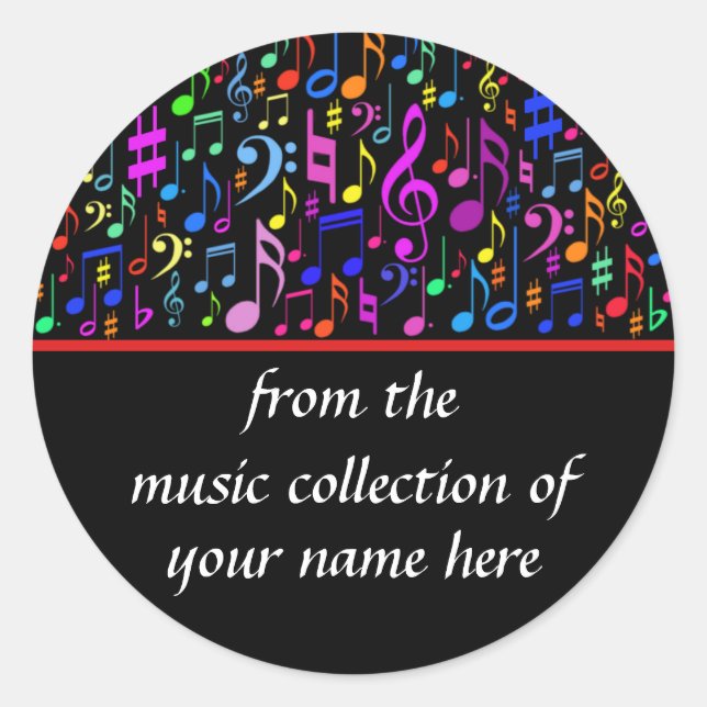 Musiknoten Personalisiert Sticker (Vorderseite)