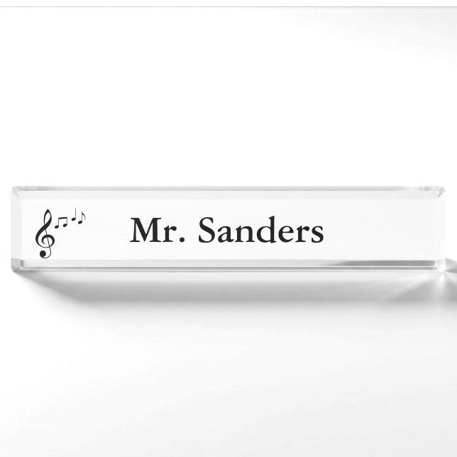 "Musiknoten-" personalisiertes Nummernschild Namensplakette (Vorderseite)