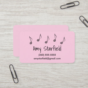 Musiknoten Pink Business Cards Visitenkarte