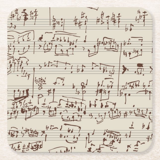 Musiknoten Rechteckiger Pappuntersetzer (Vorderseite)