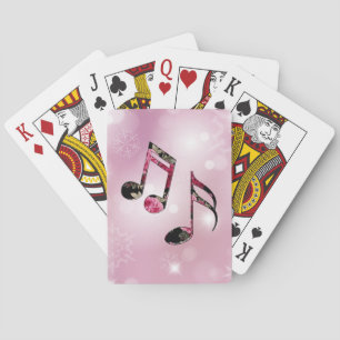 Musiknoten Rosa Schneeflocken Spielkarten