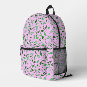 Musiknoten Rosa und Grün Bedruckter Rucksack