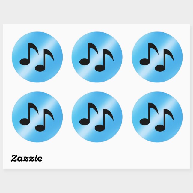 Musiknoten Runder Aufkleber (Blatt)