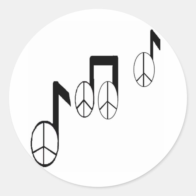 Musiknoten Runder Aufkleber (Vorderseite)