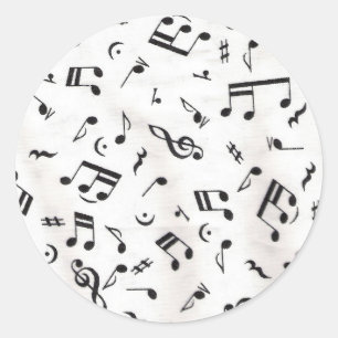 Musiknoten Runder Aufkleber