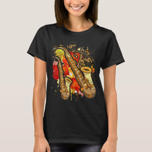Musiknoten Saxophonist Musiker Jazz Saxophon T-Shirt