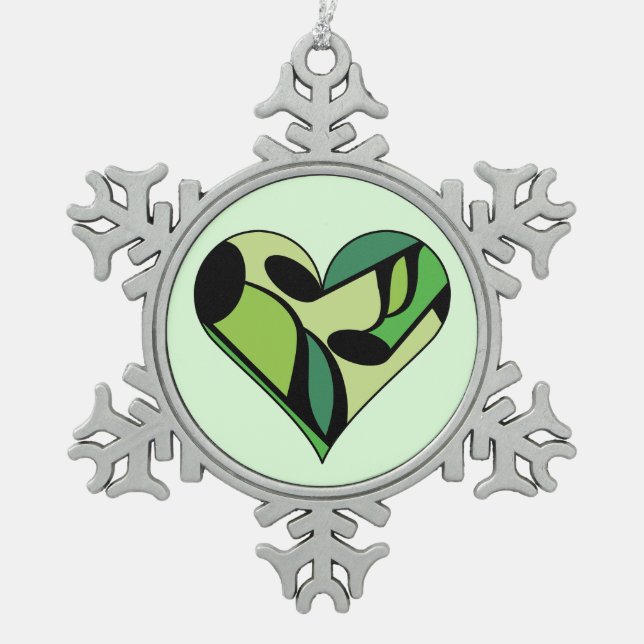 Musiknoten Schneeflocken Zinn-Ornament (Vorderseite)