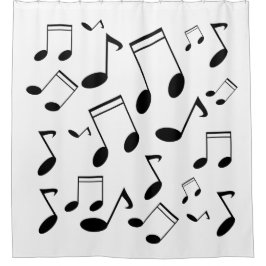 Musiknoten schwarz duschvorhang