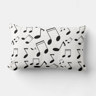 Musiknoten schwarz lendenkissen