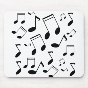 Musiknoten schwarz mousepad