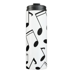 Musiknoten schwarz thermosbecher